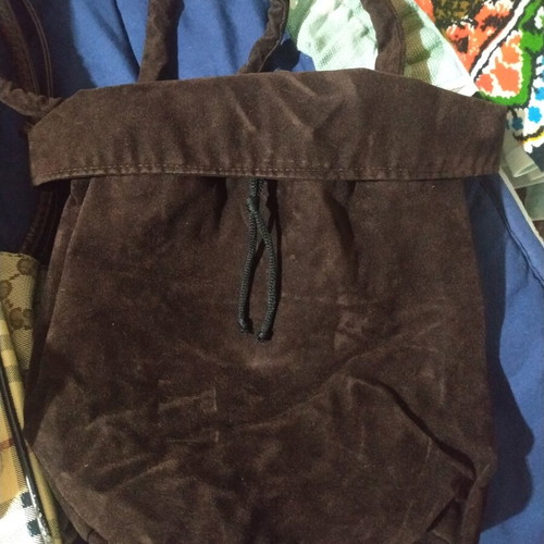 Velvet shoulder bag Katerina Karoussos like new, brown