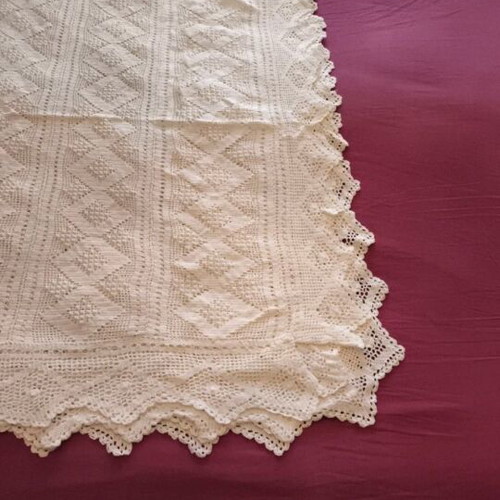 Crochet blanket double handmade like new 250x190
