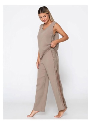 Luna cotton women's set like new, size L/XL, beige