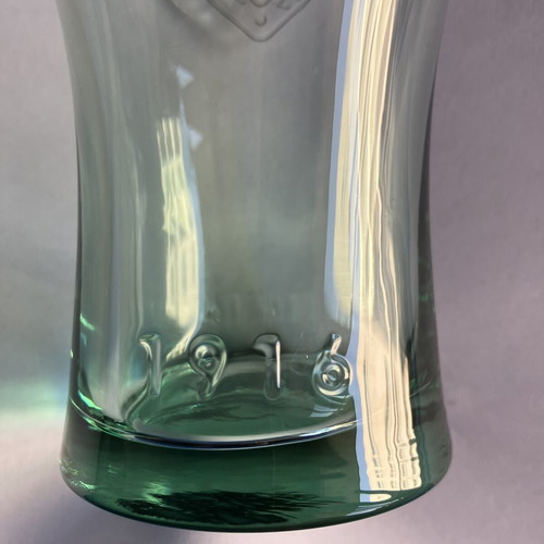 Coca-Cola collectible glass, vintage bottle design 1916, antique green