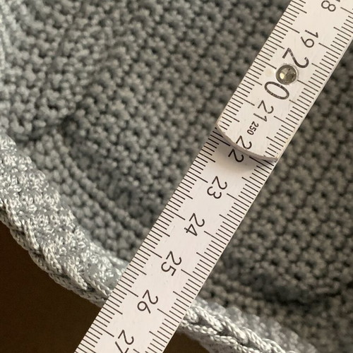 Storage basket like new, gray knitted cord with handles