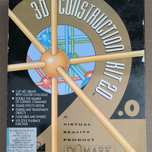 3D Construction Kit 2.0 like new, PC Disks 3.5" and VHS Cassette