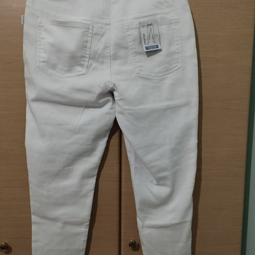 White women's pants size 42 with elastic waist