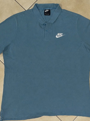 Nike Sportswear Polo Shirt blue embroidered swoosh logo classic fit size XL like new