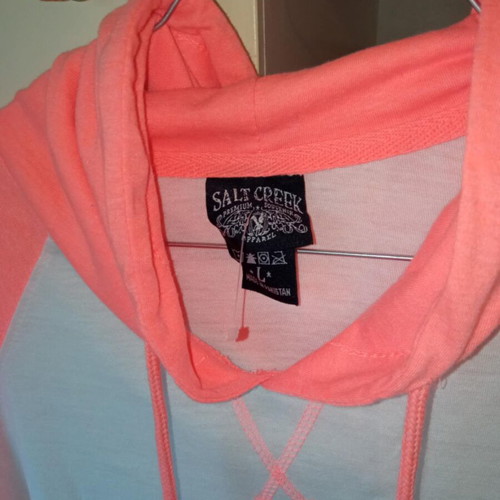 Unisex Surfing Style long-sleeve shirt pink white like new No L,M