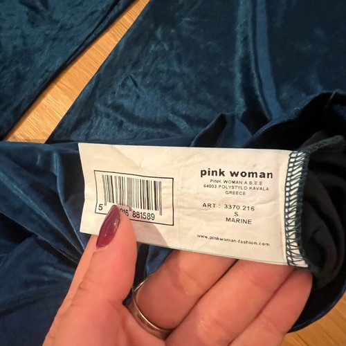 Velvet bell-bottom pants Pink Woman like new, blue, size S