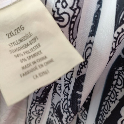Denver Hayes plus size maxi dress, black and white paisley print