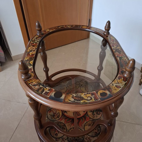 Italian bar cart vintage, used with zodiac and solar system design