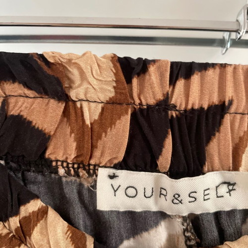 Your &Self silk blend pants, black and brown, size S