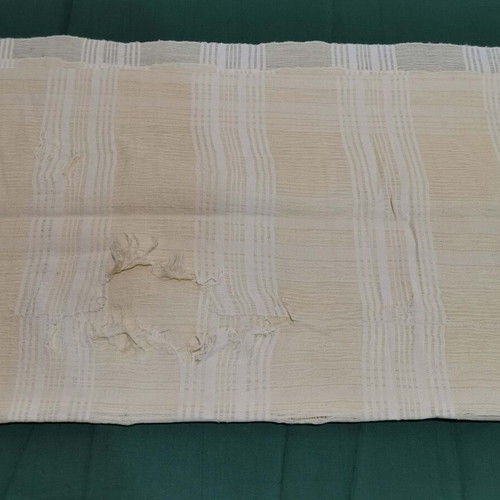 Woven wool bed sheet used, vintage 1930 era