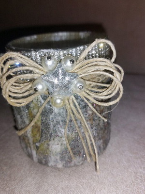 Handmade vase like new for tealight or candle filling