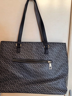 Carpisa shoulder bag black used with leather wear