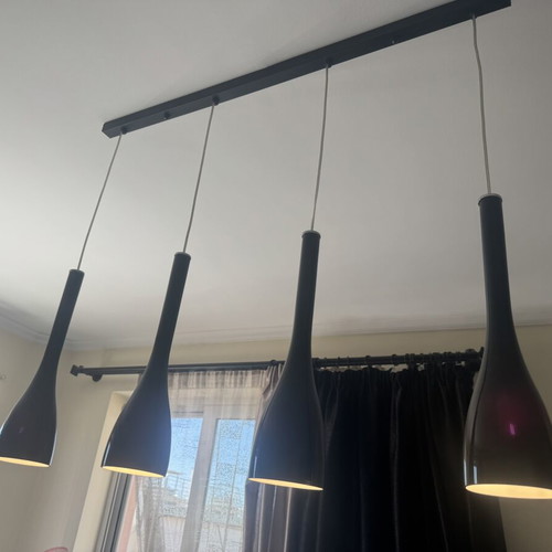 Black ceiling light like new with 4 spare parts
