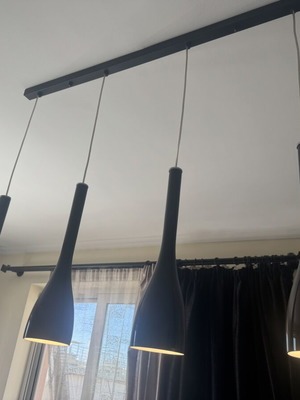 Black ceiling light like new with 4 spare parts