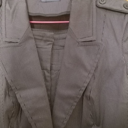 Women's set pants vest new, gray with white stripe