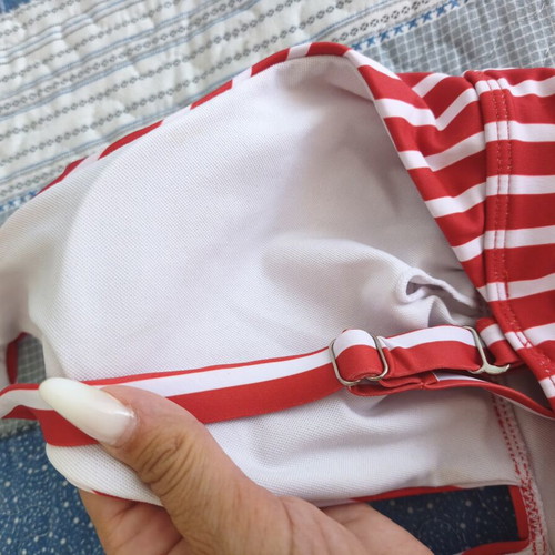 Striped one-piece swimsuit new, white and red, size S