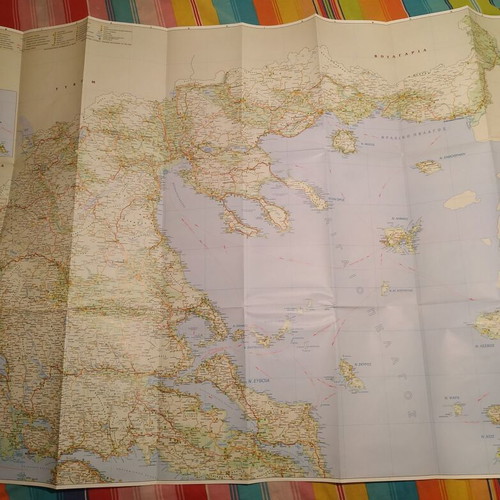 Huge 1996 Road Map of Greece new