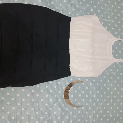 Myose black and white mini dress size M like new
