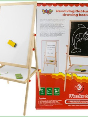 Marker board floor standing with chalks and sponge 35x45cm new