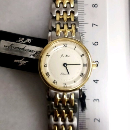Le Noir Elegance 28mm women's watch new, two-tone gold and silver