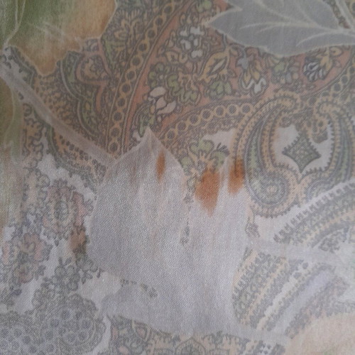 Satin printed fabric used for curtain 2.80×2.40 with stains