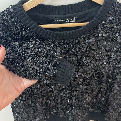 Atmosphere Elegant Top black, like new, size XL