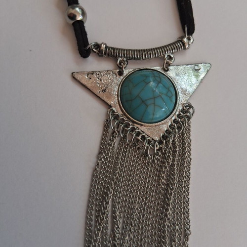 Boho necklace with turquoise stone, Vintage Atelier