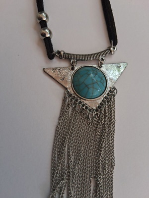 Boho necklace with turquoise stone, Vintage Atelier