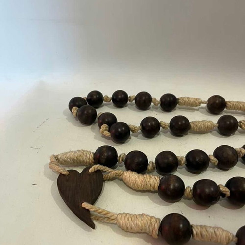 Vintage large wooden decorative wall rosary 160cm used