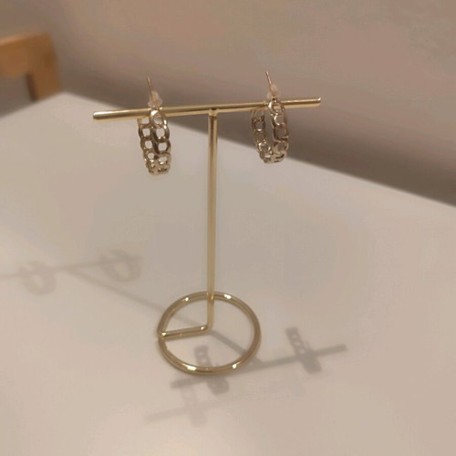 Earrings in romantic style, gold, new