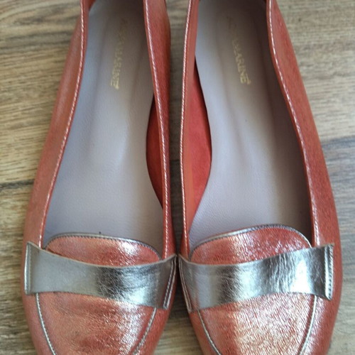 Aquamarine women's ballerinas like new, leather, size 40, colorful and silver