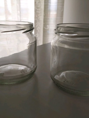 Glass jars new for individual handmade cheesecake desserts
