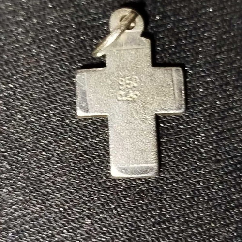 Silver cross used, matte classic 950, 2.5x1 cm