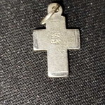 Silver cross used, matte classic 950, 2.5x1 cm