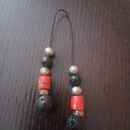 Santorini handmade worry beads with volcanic lava beads