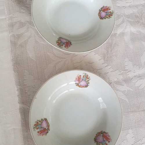 Vintage plates used, pack of 2, 1950s