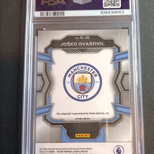 Panini Prizm 2023-24 Josko Gvardiol Auto Psa 10 Manchester City card like new