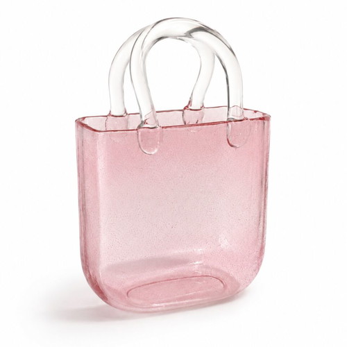 Glass vase in handbag shape new