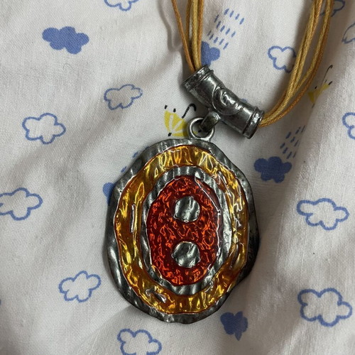 Vintage necklace from the ‘90s used, yellow and orange