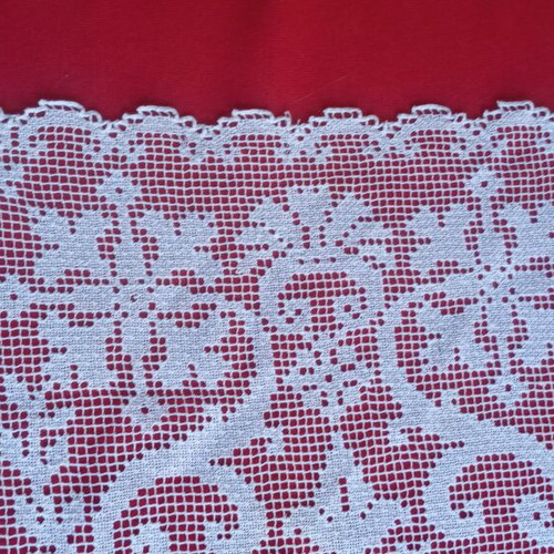 Filet lace handmade vintage table runner from Tinos 1950s