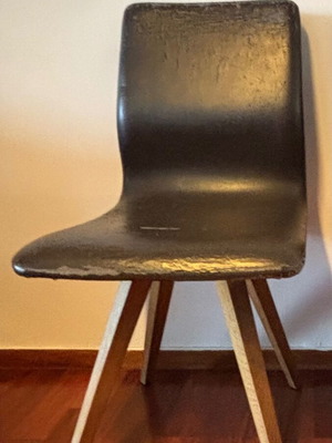 Dining chairs set of 4 used, oak frame, leather upholstery worn