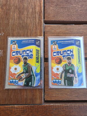 Juancho Hernangomez and Lorenzo Brown Panathinaikos Crunch Time insert cards 2024-25