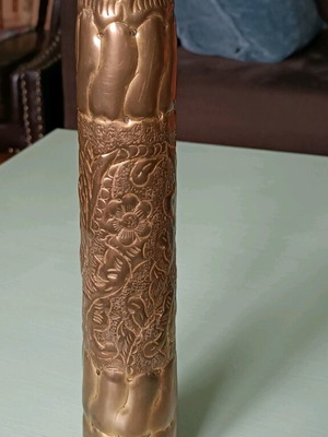 Brass carved shell used, old decorative piece
