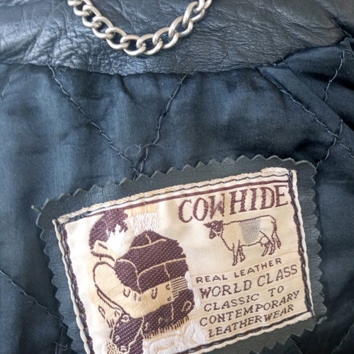Leather jacket like new, black, size L