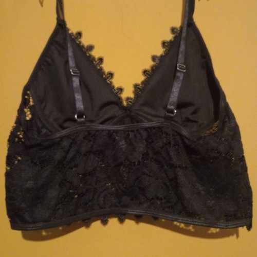 Shein Bralette lace elastic size S cup A/B new black