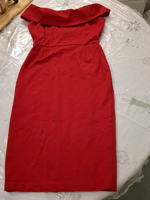 Zara midi dress red like new, size M