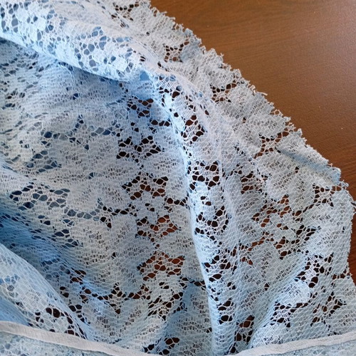 Blue lace fabric new, dimensions 2.10x1.00 m