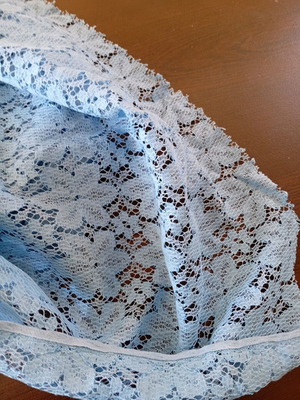 Blue lace fabric new, dimensions 2.10x1.00 m