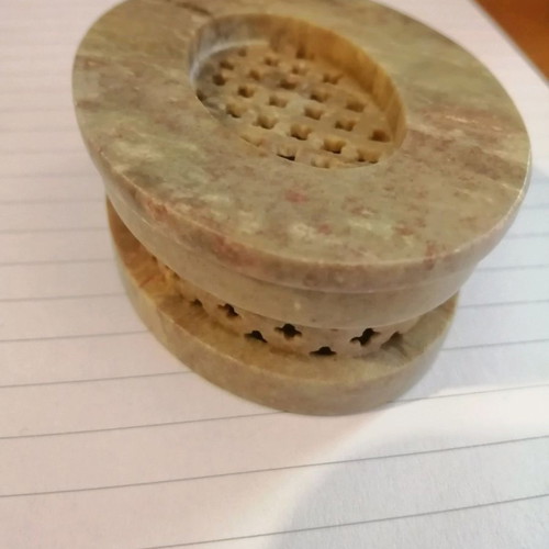 Decorative miniature antique stone container