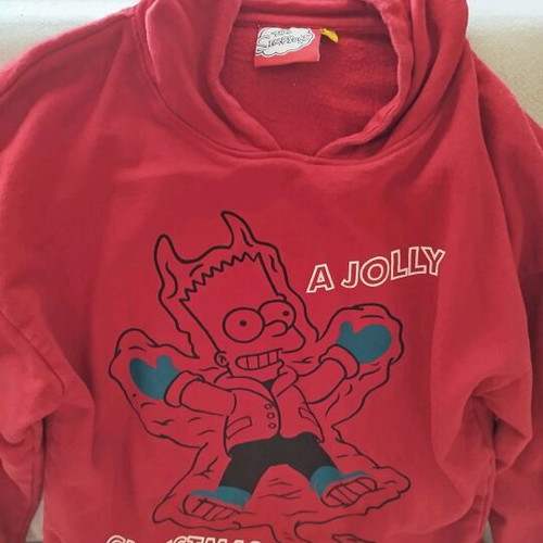 Red fleece hoodie sweatshirt like new, size 134/140 (9-10 years)